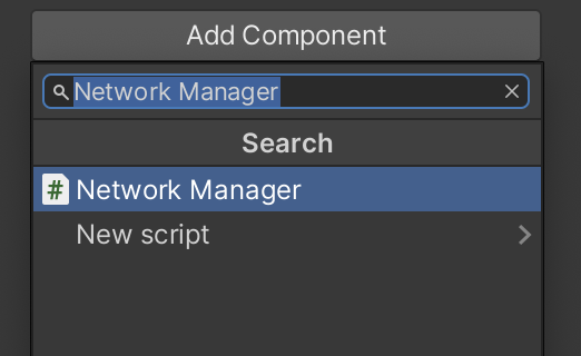 Add Network Manager Component